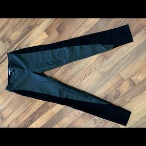 Alice + Olivia Front ZIP Leather and Suede Legging